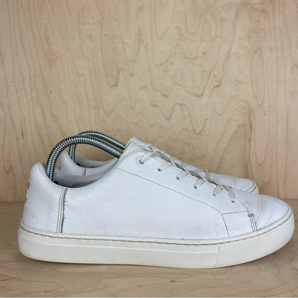Toms White Leather Laceup Sneakers Shoes Women’s Size 10